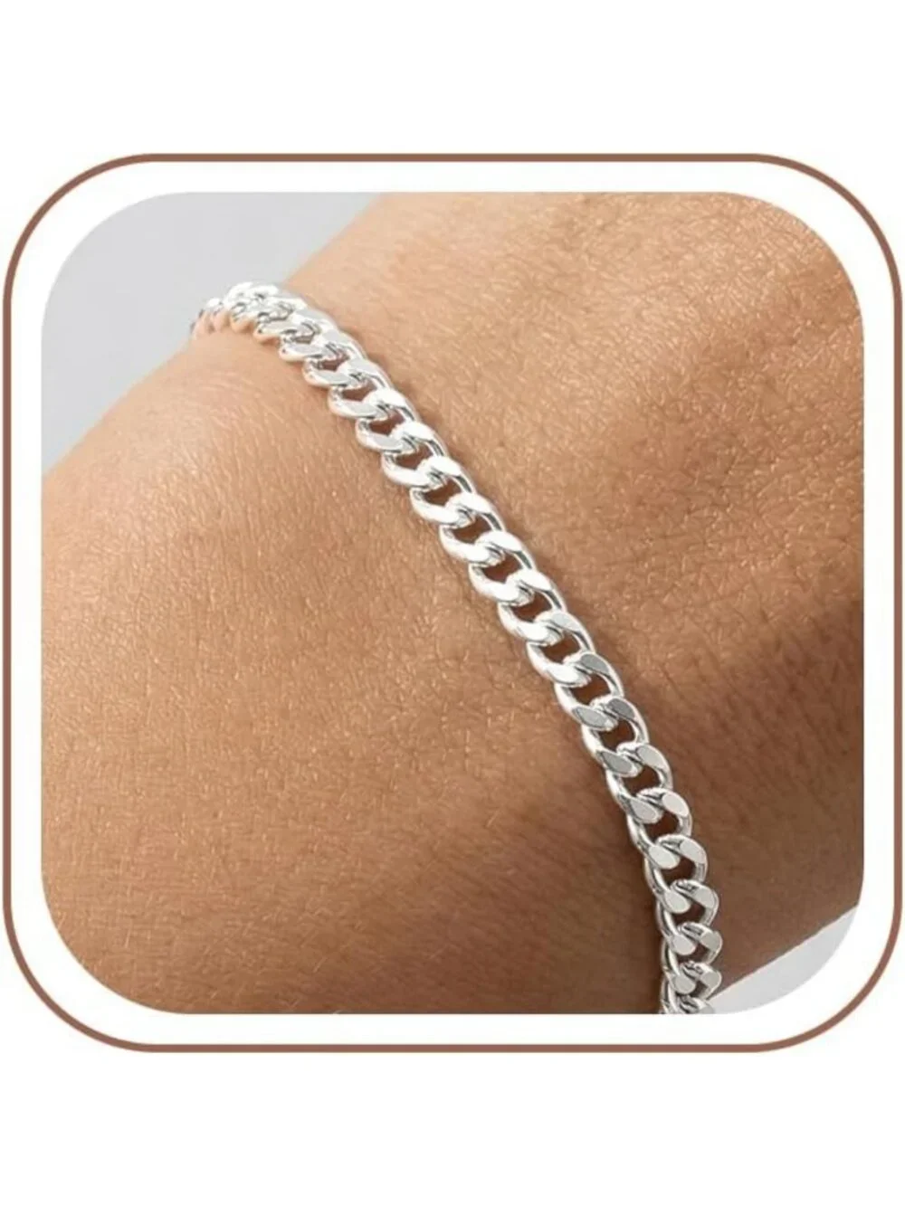 925 Sterling Silver Diamond-Cut Cuban Link Chain Bracelet for Women, 6.5-8